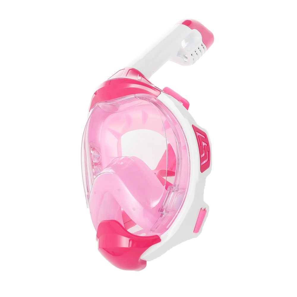AquaMonde Full Face Snorkel Mask S/M White/Pink