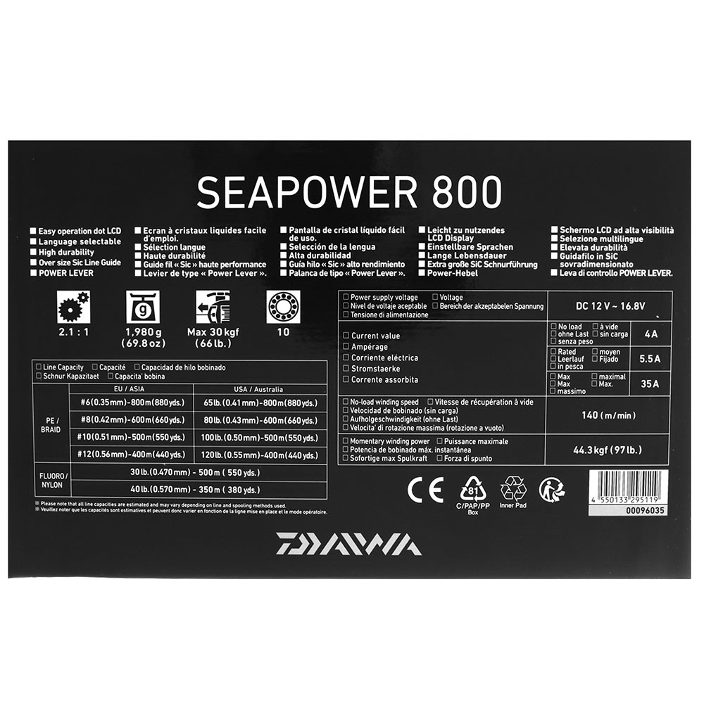 Daiwa 23 Seapower 800 Deep Drop Power Assist Electric Reel