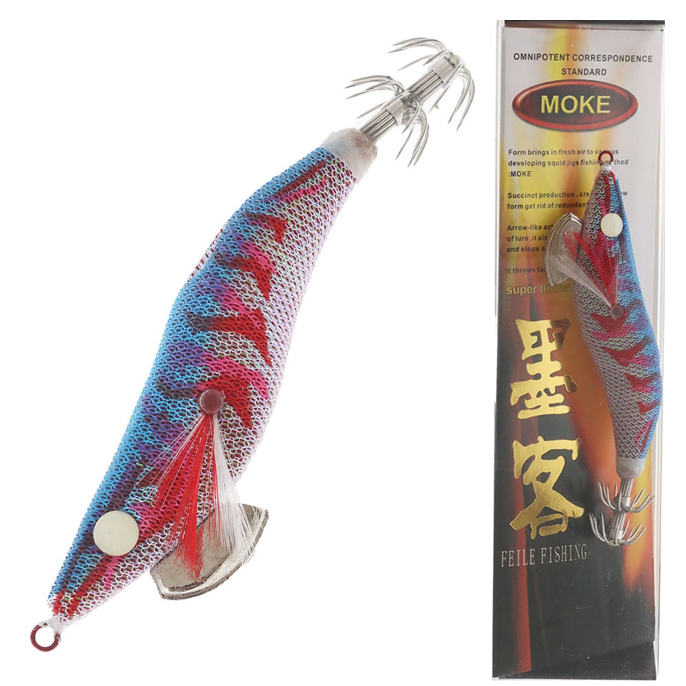 Feile Super Glow Squid Jig Size 3.0 15g Blue Tiger