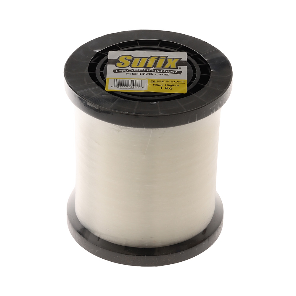 Sufix Professional Super Soft Monofilament Line Clear Bulk Spool 15lb/6.8kg 8700m