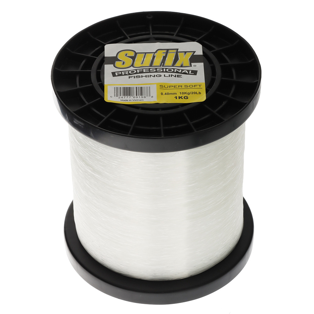 Sufix Professional Super Soft Monofilament Line Clear Bulk Spool 20lb/10kg 6700m