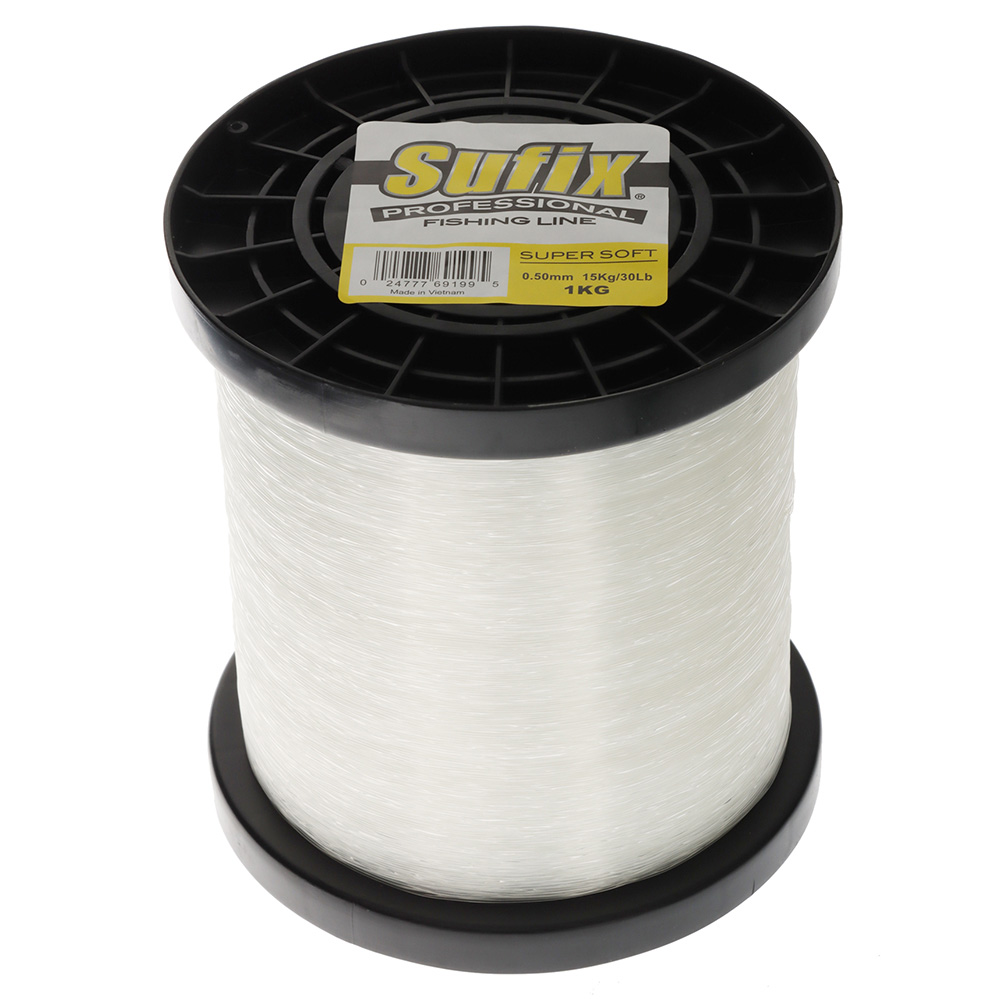 Sufix Professional Super Soft Monofilament Line Clear Bulk Spool 30lb/15kg 4296m