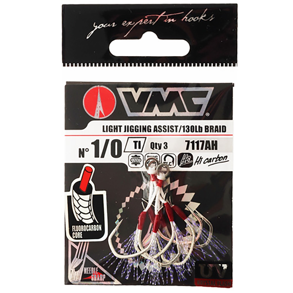 VMC 7117AH TI Slow Jigging Assist Hooks 1/0 Qty 3