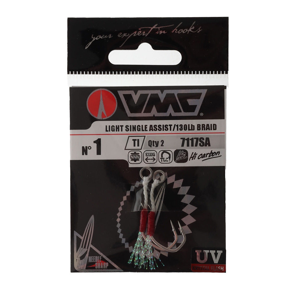 VMC 7117SA TI Light Single Assist Hook #1 Qty 2