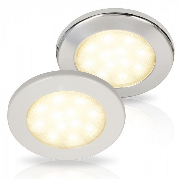 Hella Marine EuroLED 115 Downlight 10-33V Warm White White Spacer with Switch - White Rim Blister