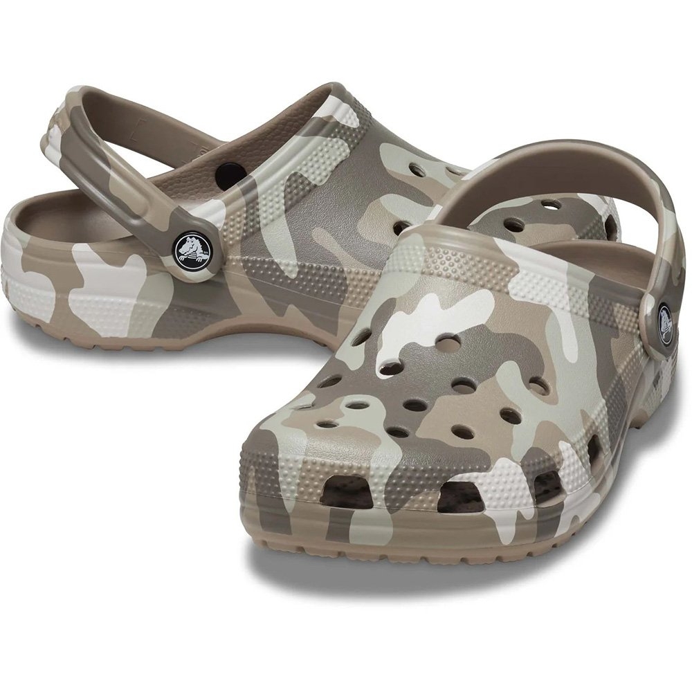 Crocs Classic Printed Camo Clogs Mushroom/Multi Mens US11