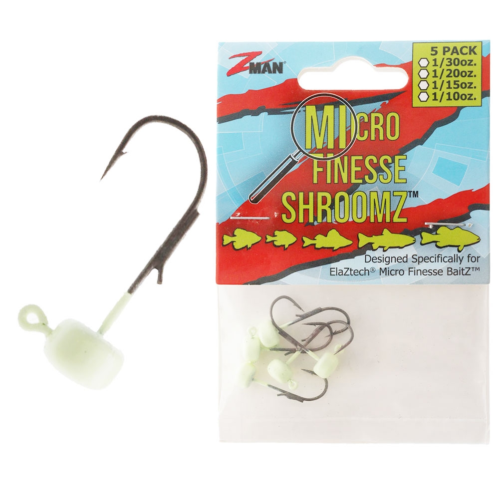 Z-Man Micro Finesse ShroomZ Jig Head Glow Qty 5 1/10oz