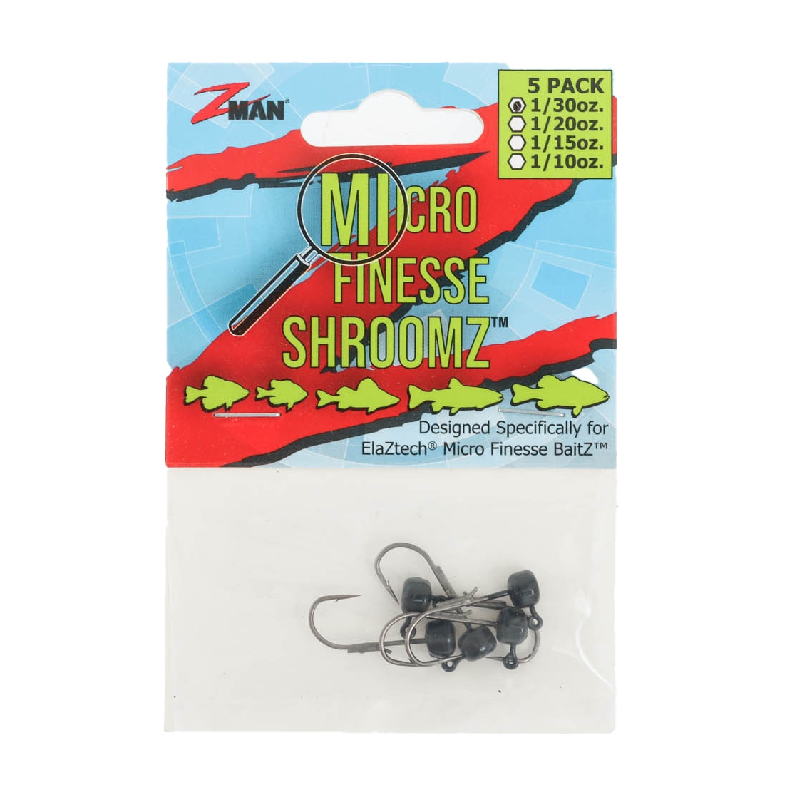 Z-Man Micro Finesse ShroomZ Jig Head Black Qty 5 1/30oz