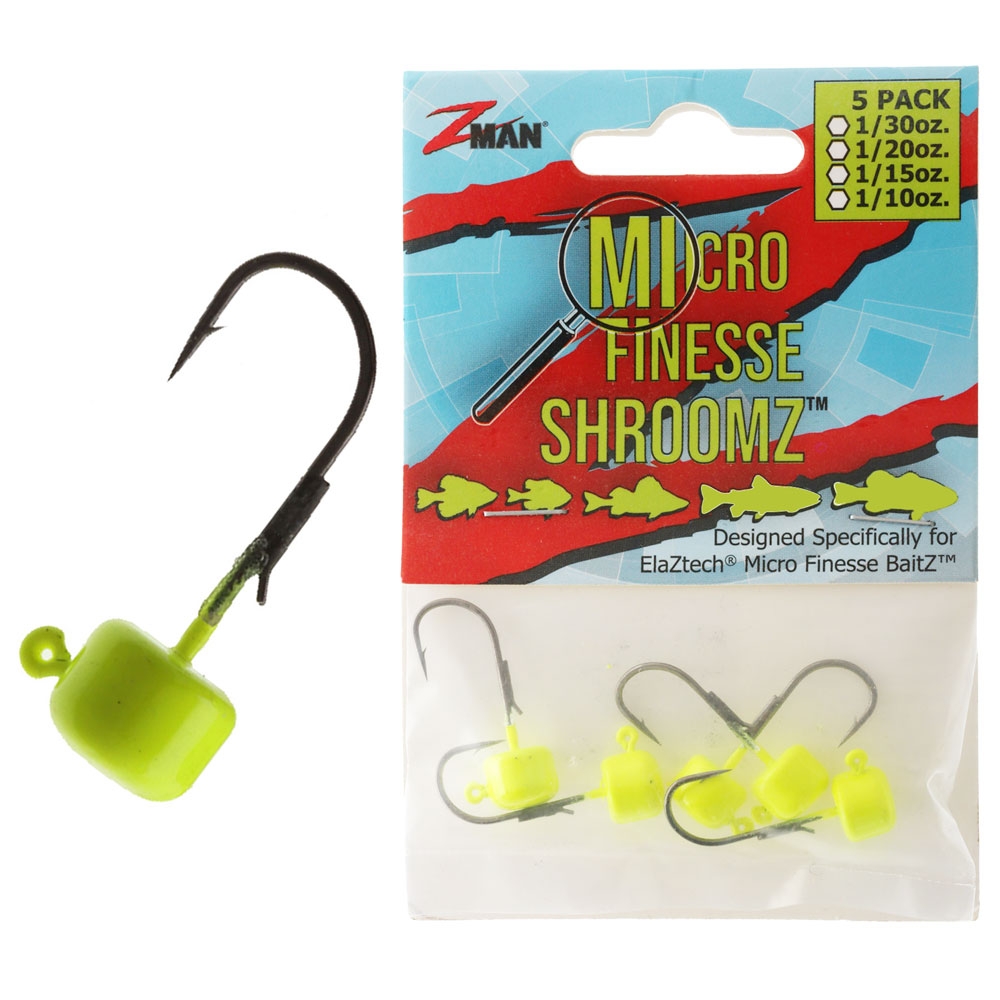 Z-Man Micro Finesse ShroomZ Jig Head Chartreuse Qty 5 1/15oz