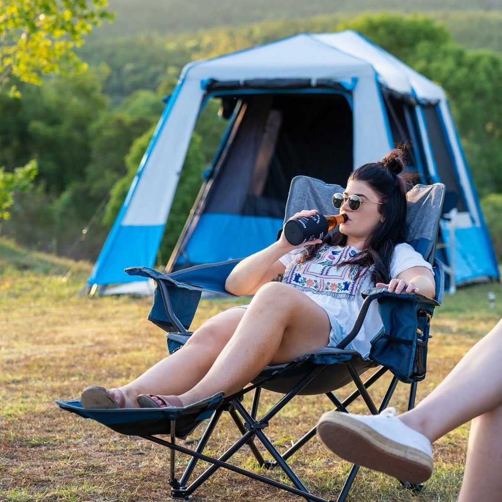 OZtrail Monarch Folding Camping Chair with Footrest