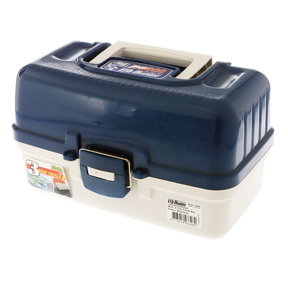 Pro Hunter Three-Tray Tackle Box Blue/Grey