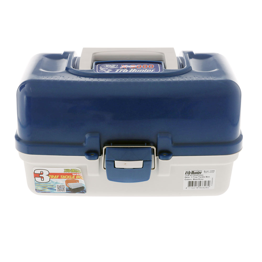 Pro Hunter Three-Tray Tackle Box Blue/Grey