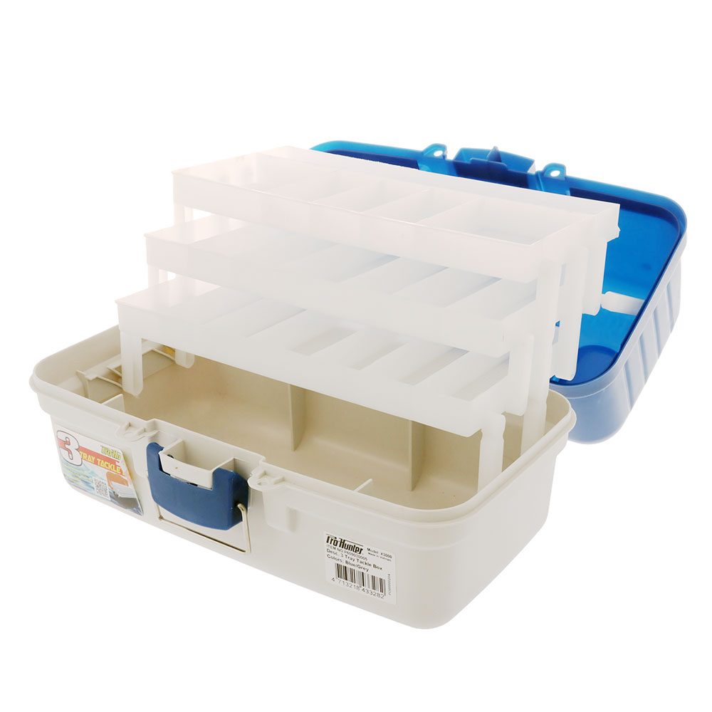 Pro Hunter Three-Tray Tackle Box Blue/Grey