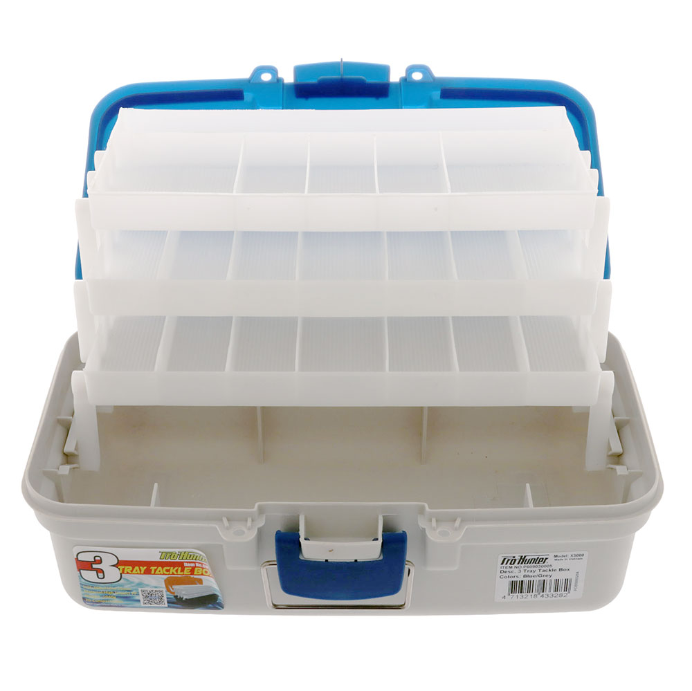 Pro Hunter Three-Tray Tackle Box Blue/Grey