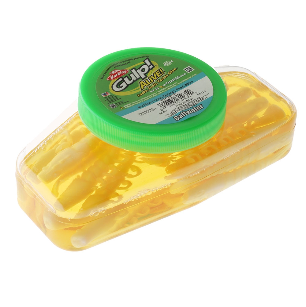 Berkley Gulp Alive Turbo Shrimp Soft Bait Tub 10cm Pearl White