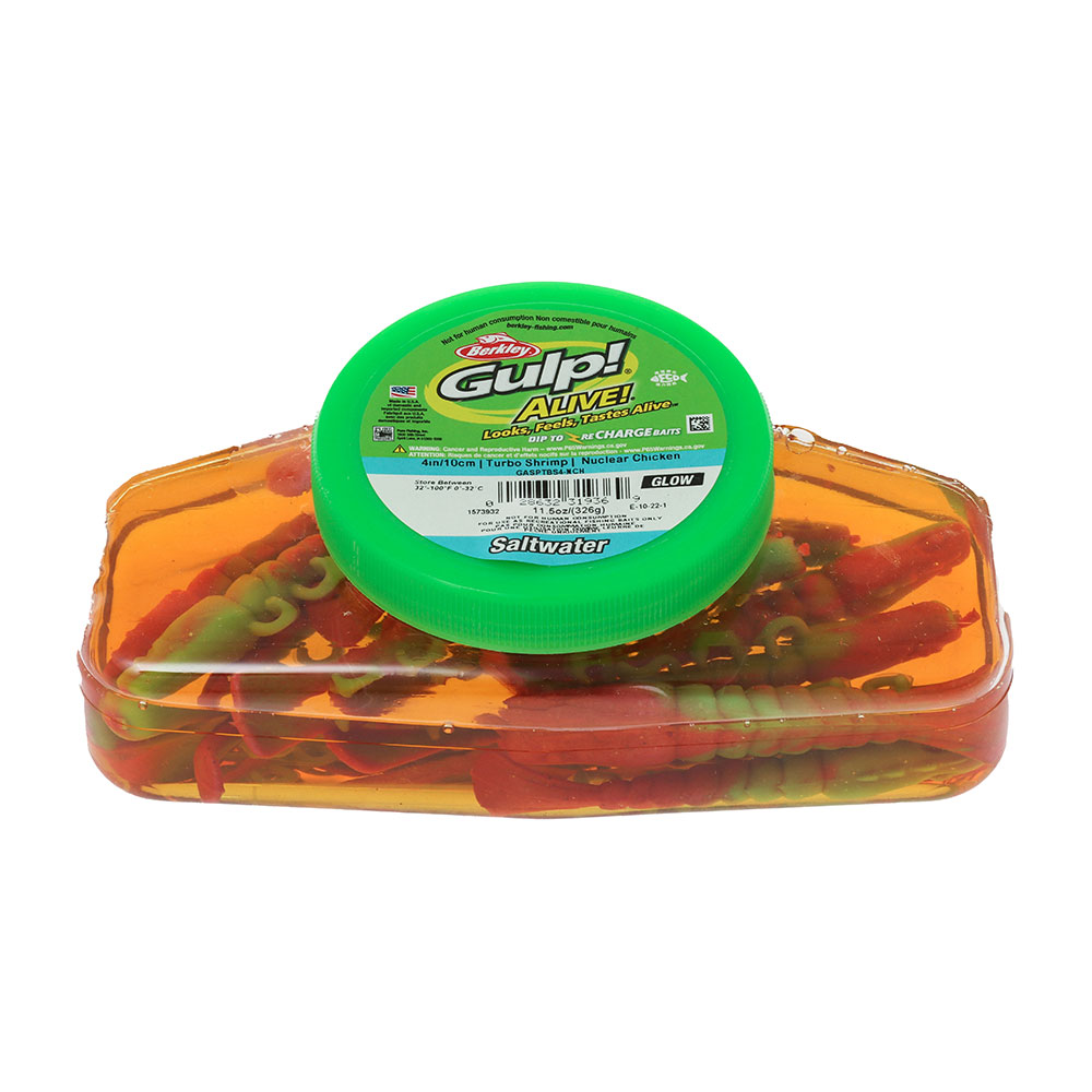 Berkley Gulp Alive Turbo Shrimp Soft Bait Tub 10cm Nuclear Chicken