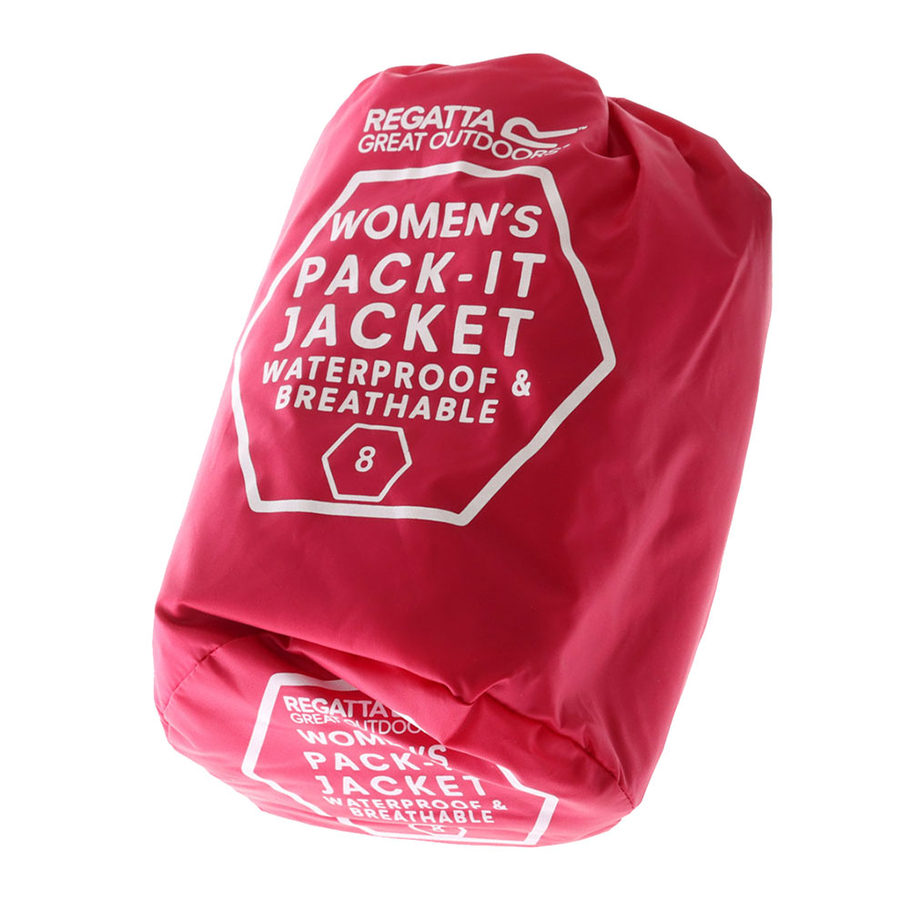 Regatta Pack It III Womens Waterproof Jacket Dark Cerise Size 14