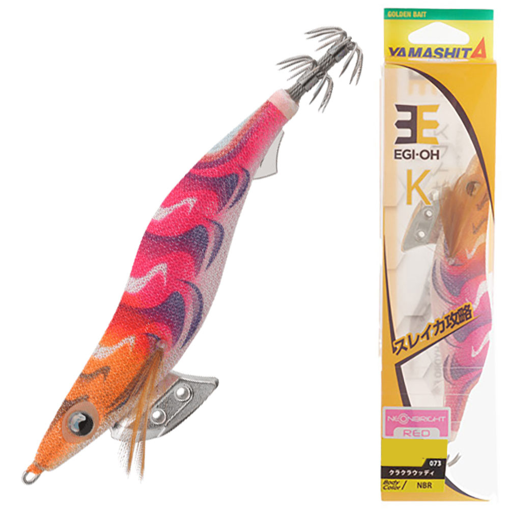 Yamashita EGI-OH K Neon Bright Squid Jig 3.5 90mm 073 KKU Red