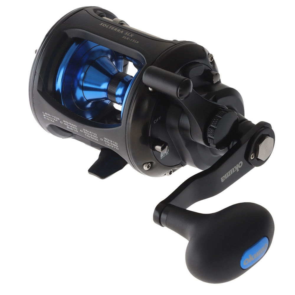 Okuma Solterra SLX 15L Blue Level Wind Boat Reel