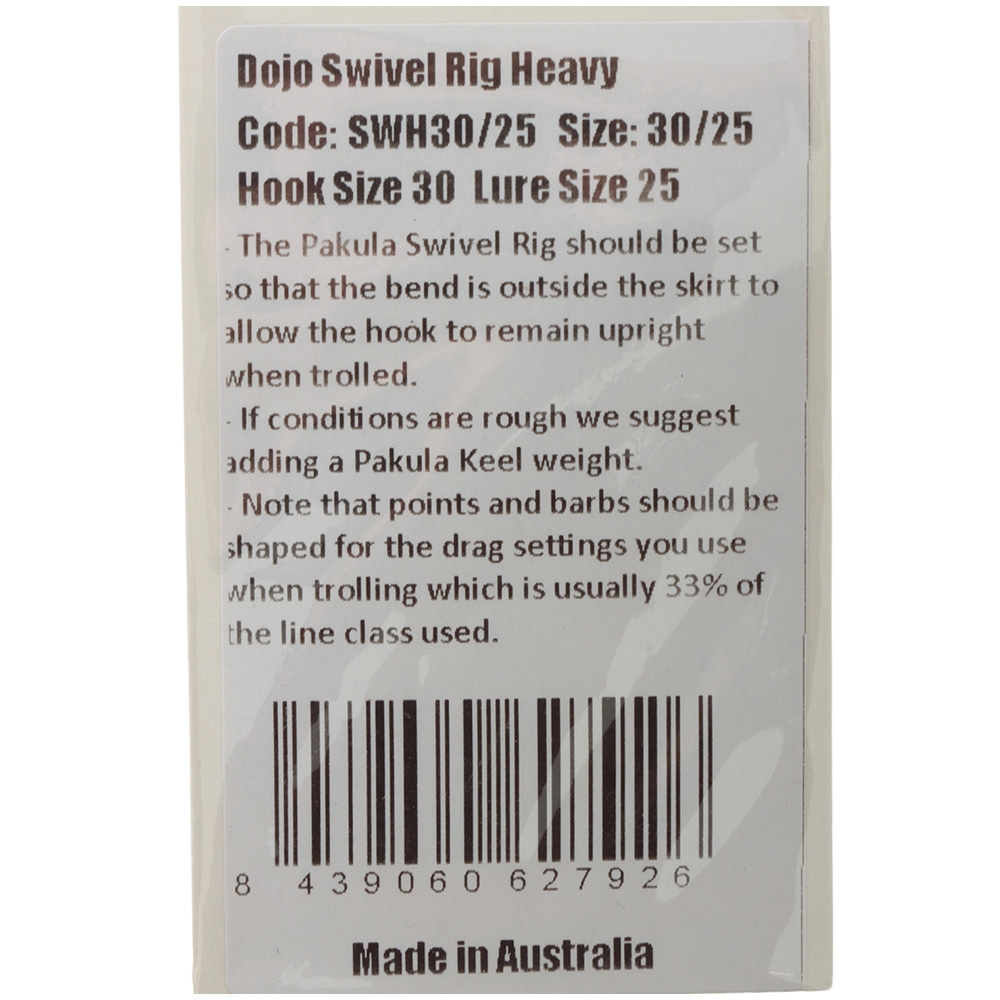 Pakula Dojo Swivel Single Hook Rig Heavy 25mm