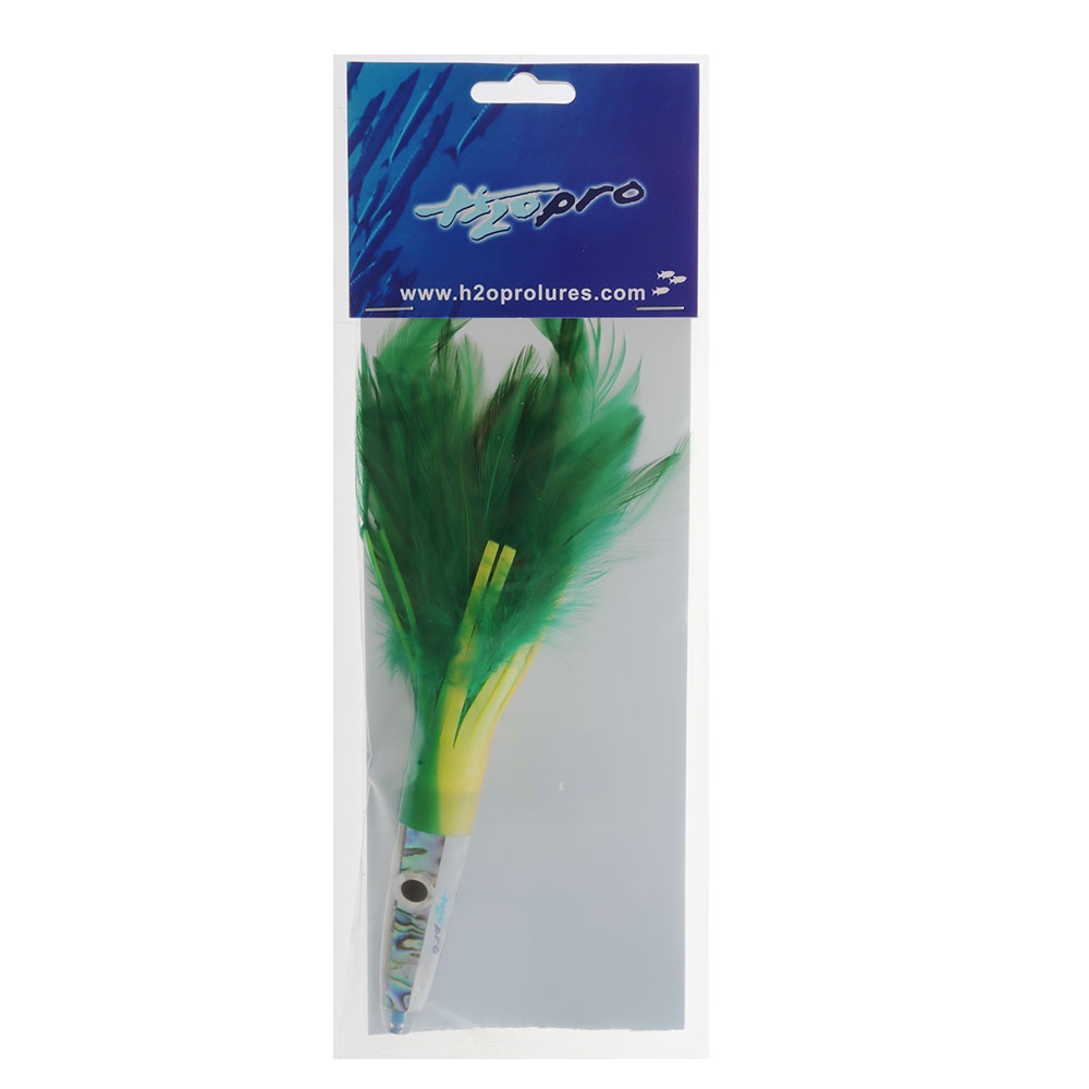 H2O Pro Mean Machine Abalone Feather Albacore Tuna Lure 17cm Green/Chart
