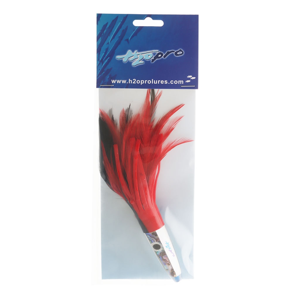 H2O Pro Mean Machine Abalone Feather Albacore Tuna Lure 17cm Black/Red