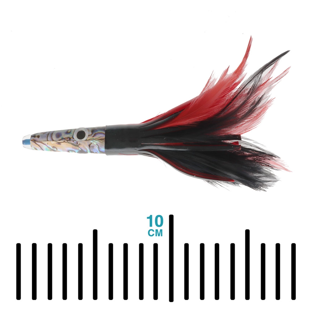 H2O Pro Mean Machine Abalone Feather Albacore Tuna Lure 17cm Black/Red