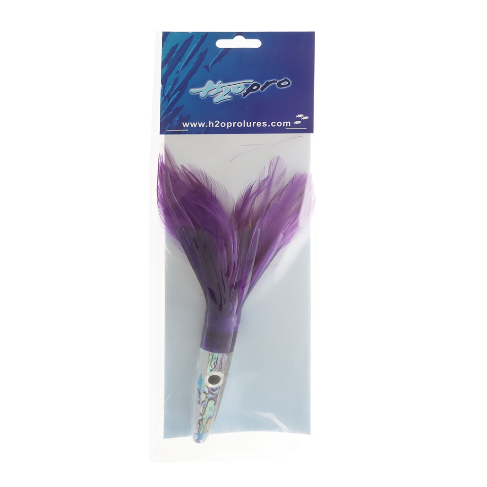 H2O Pro Mean Machine Abalone Feather Albacore Tuna Lure 17cm Purple