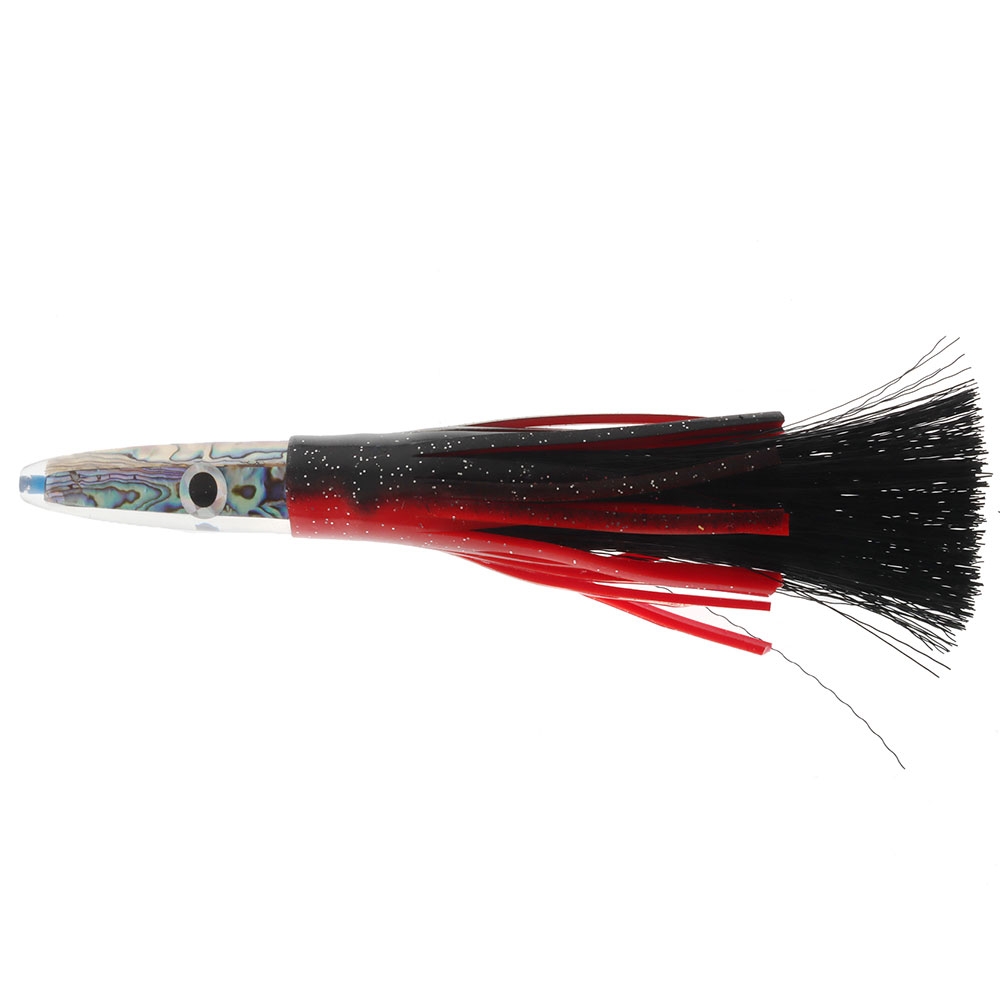 H2O Pro Mean Machine Abalone Grass Skirt Albacore Tuna Lure 200mm Black/Red
