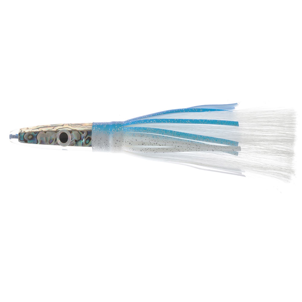 H2O Pro Mean Machine Abalone Grass Skirt Albacore Tuna Lure 200mm Blue/White