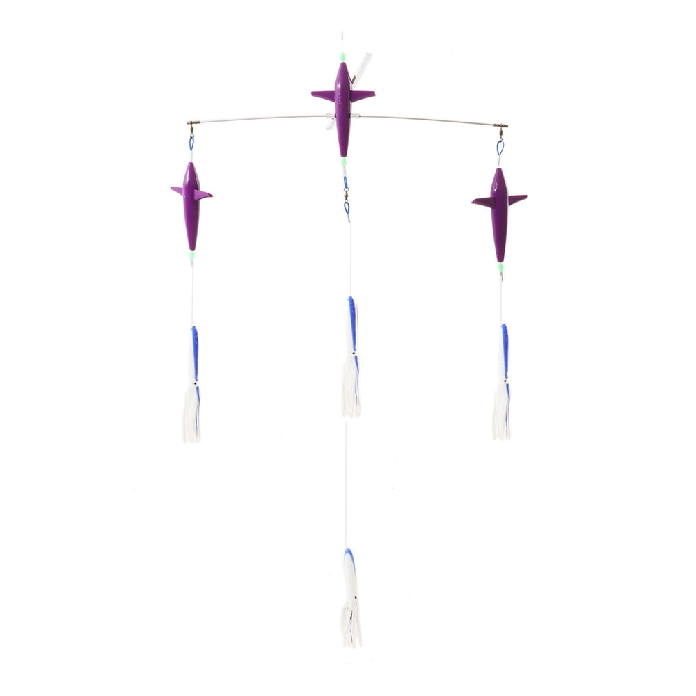 H2O Pro Dual Direction Bulb Squid Titanium Spreader Bar 24in Blue/White