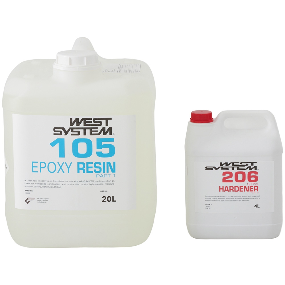 West System Mixed 105 Epoxy Resin and 206 Slow Hardener 24L