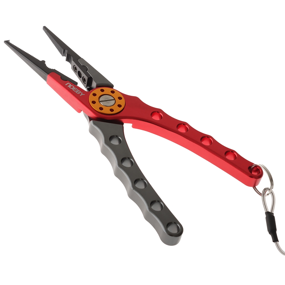 NOEBY Aluminium Long Nose Split Ring Fishing Pliers Red