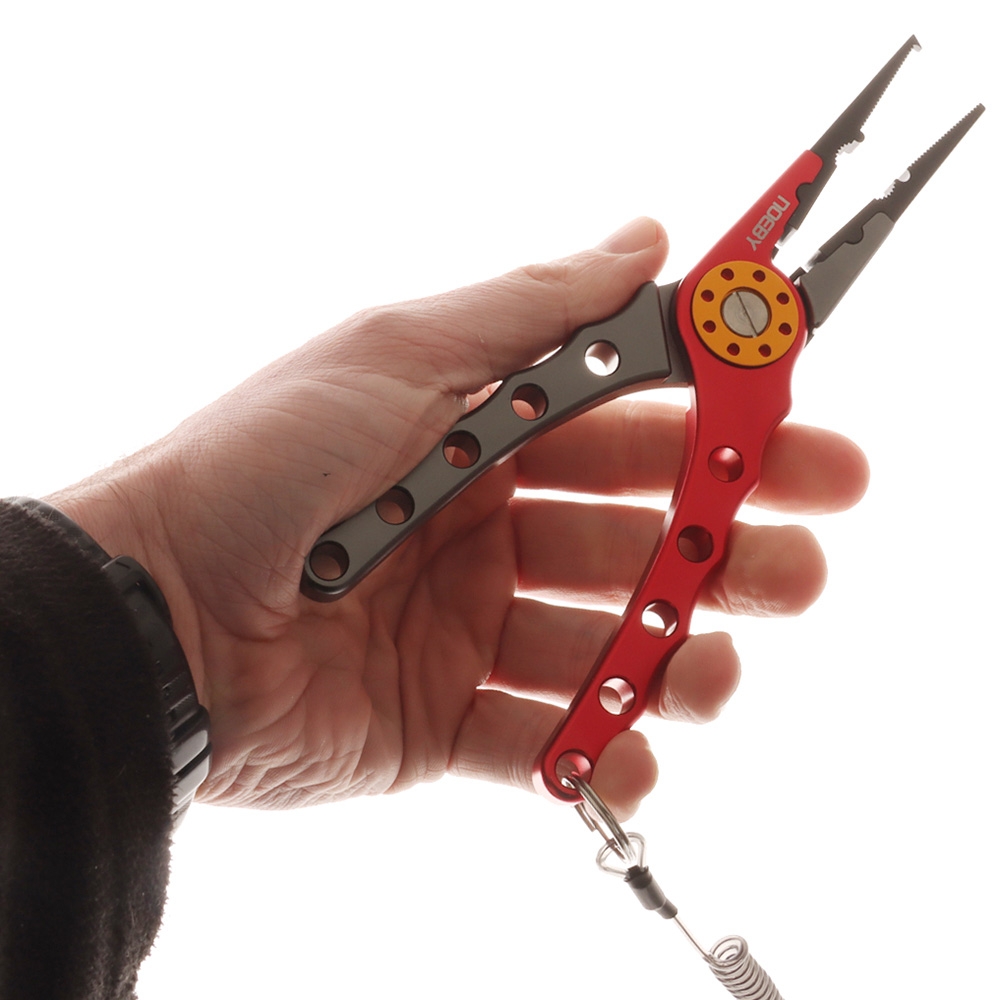 NOEBY Aluminium Long Nose Split Ring Fishing Pliers Red
