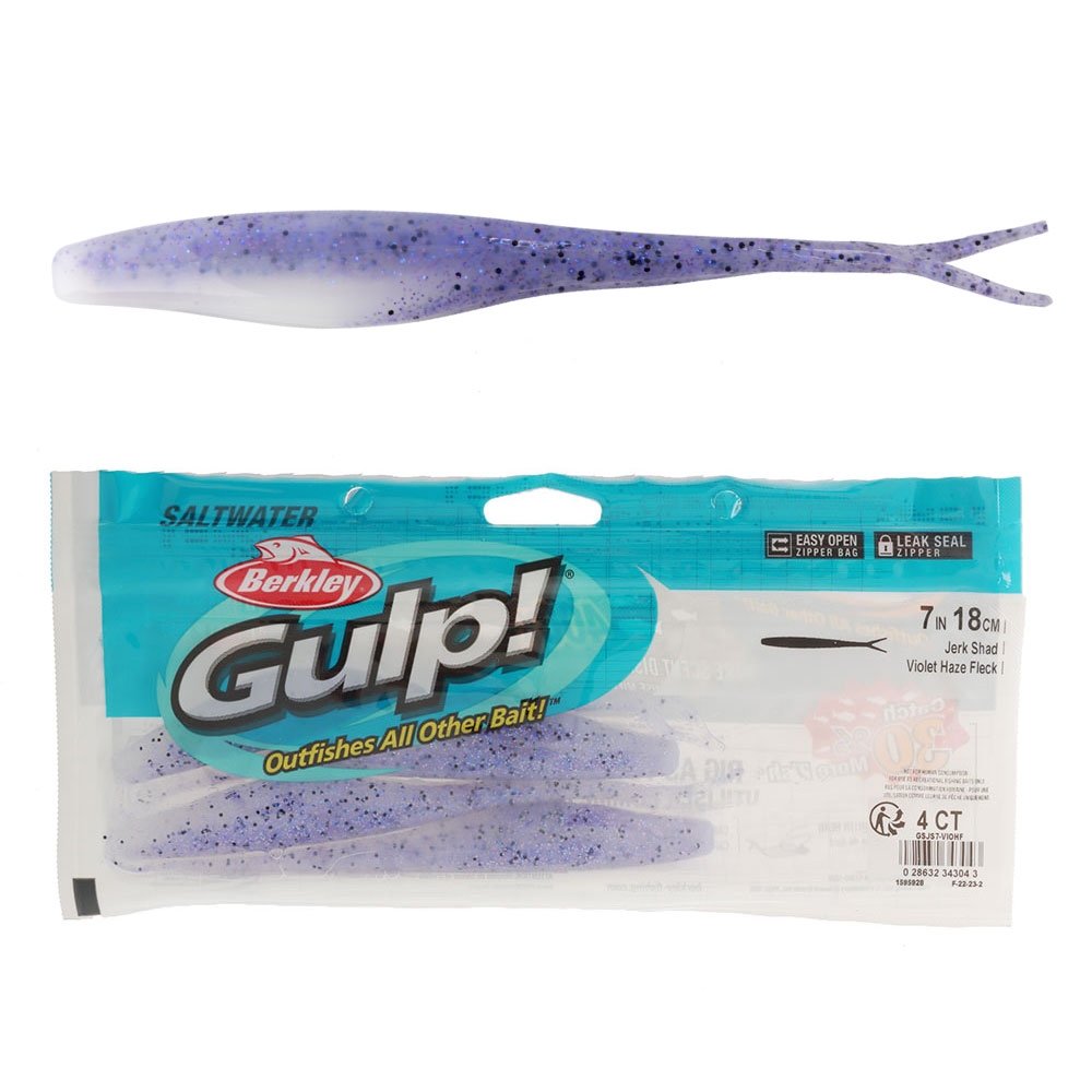 Berkley Gulp Jerk Shad Soft Bait 7in/18cm Violet Haze Fleck