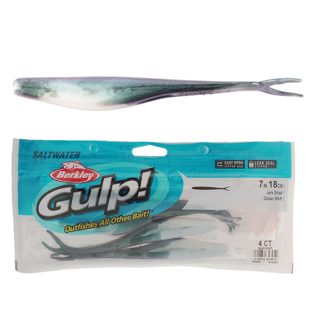 Berkley Gulp Jerk Shad Soft Bait 7in/18cm Ocean Shift