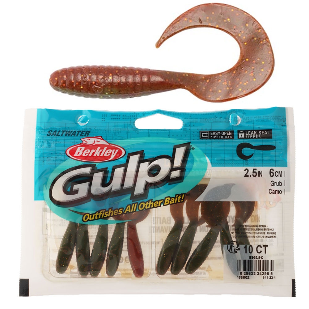Berkley Gulp Grub Saltwater Soft Bait 2.5in / 6cm Camo