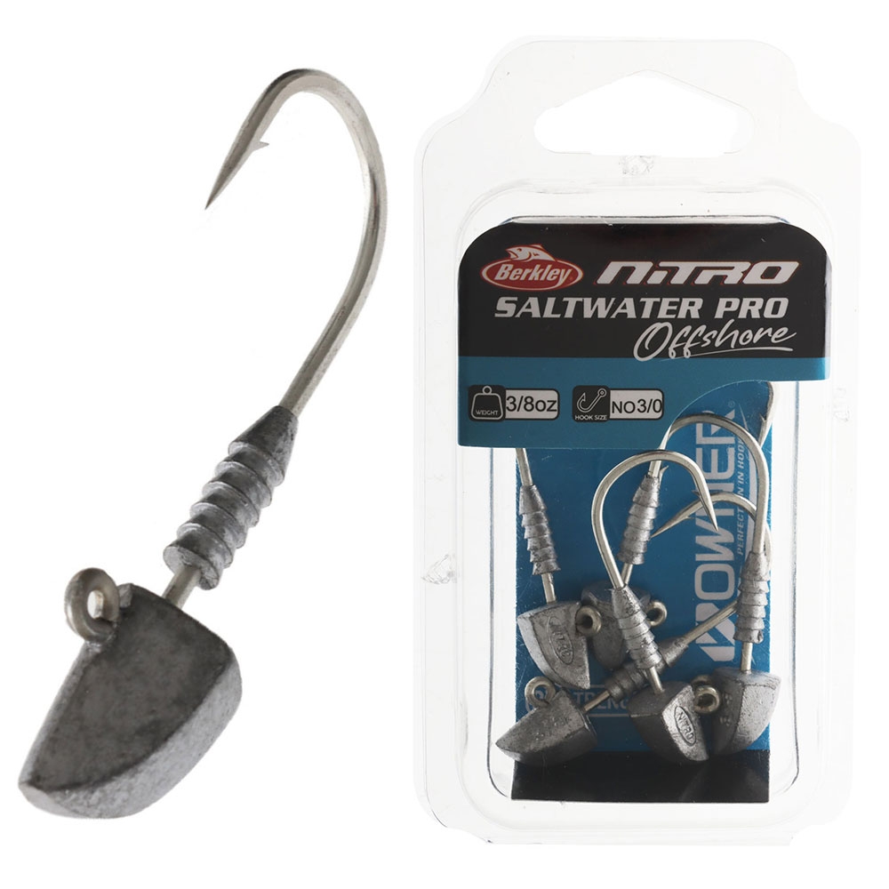 Berkley Nitro Saltwater Pro Offshore Jig Heads 3/8oz 3/0 Qty 5