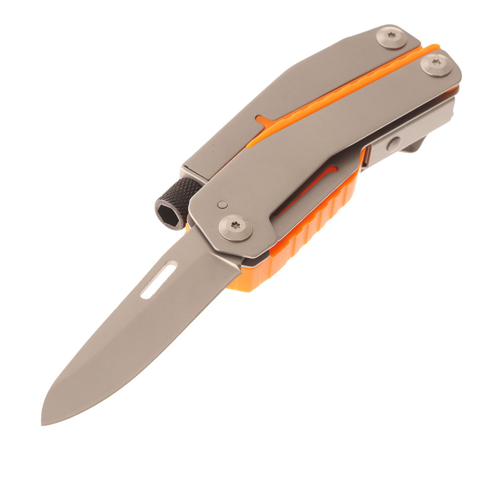 7-in-1 Stainless Steel Multi-Tool Silver/Orange