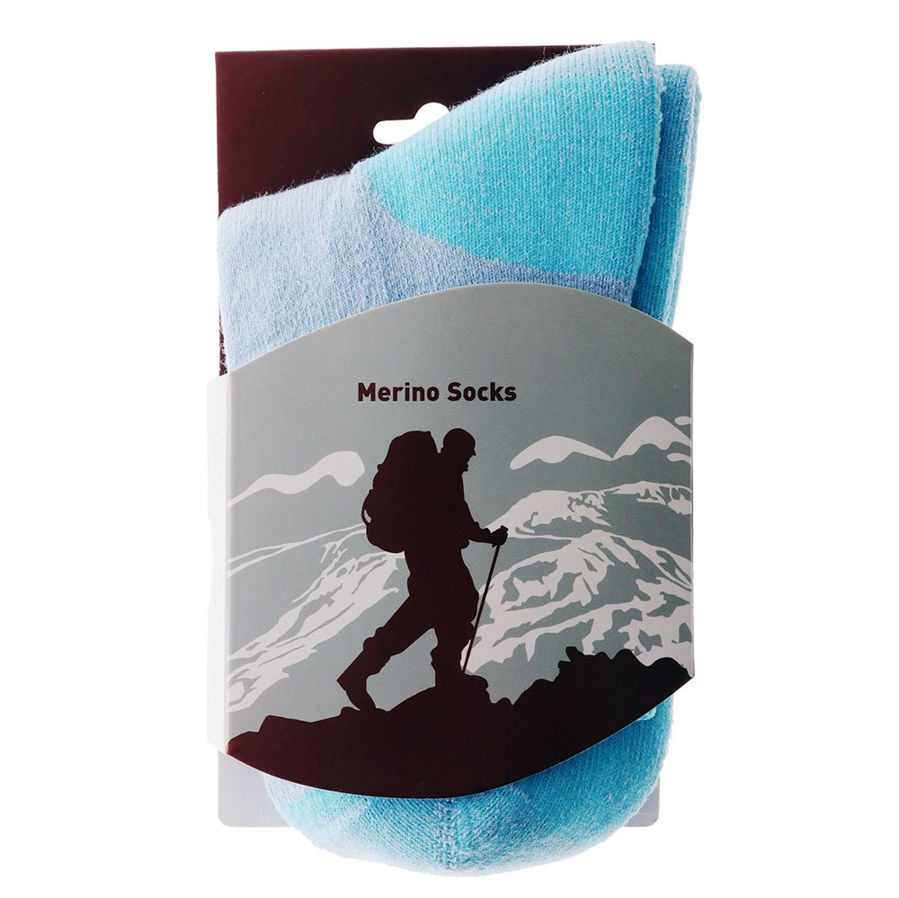 Black Shag Hybrid Merino Crew Socks Blue US5-8