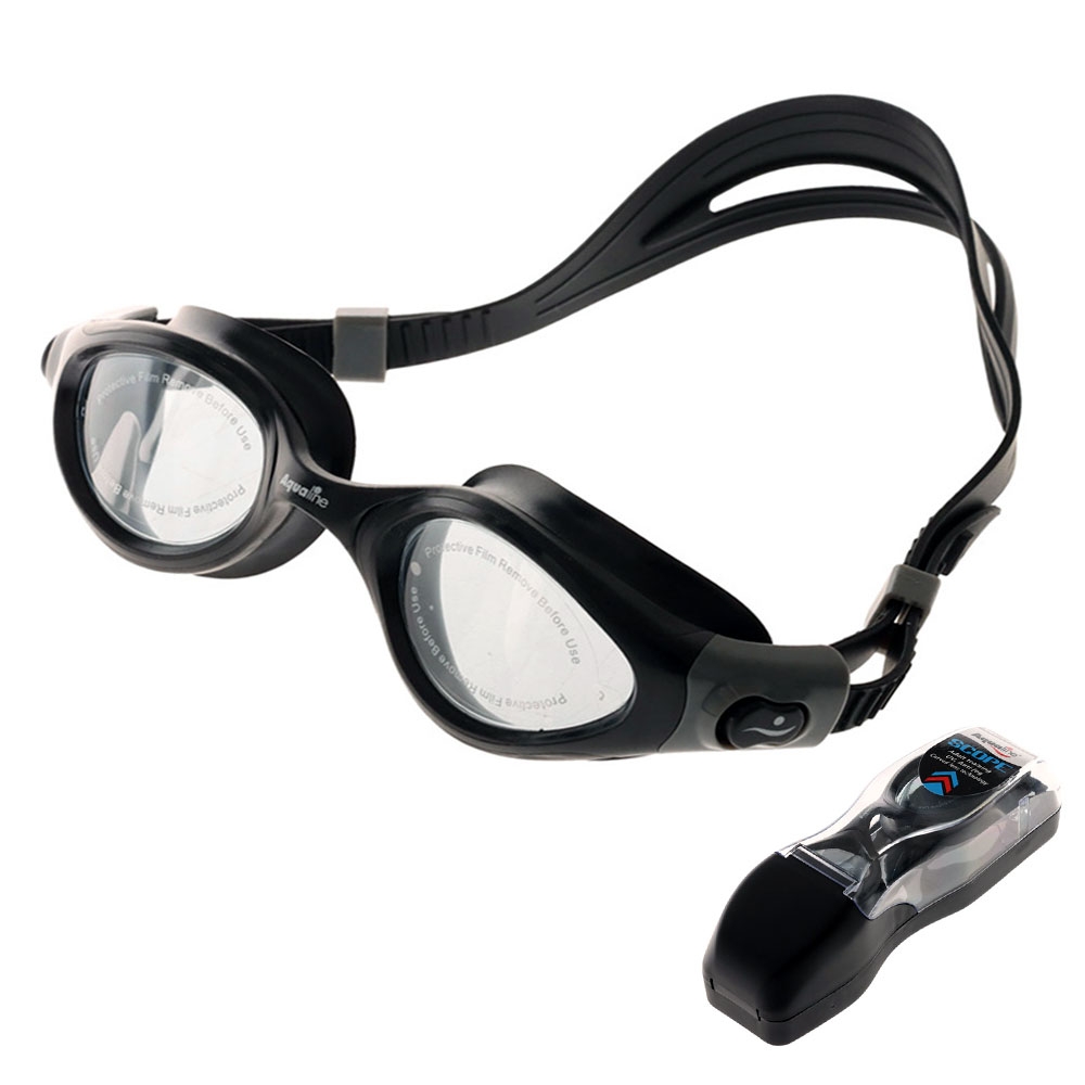 Aqualine Scope Swimming Goggles Black/Black