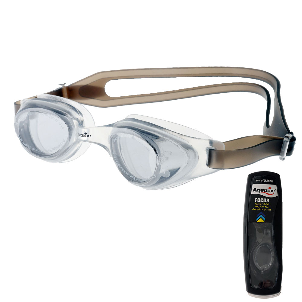 Aqualine Focus Youth Swimming Goggles Smoke