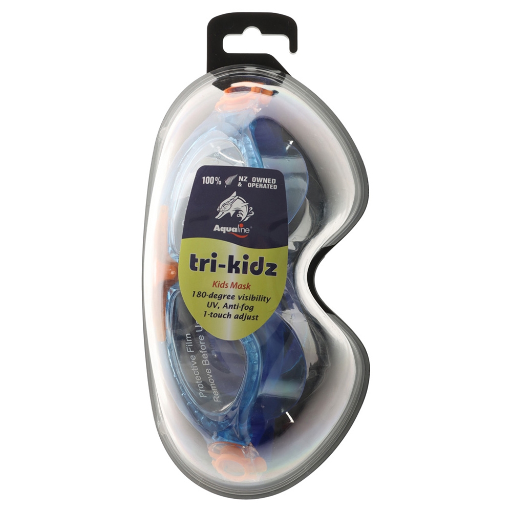 Aqualine Tri-Kidz Silicone Triathlon Kids Swimming Goggles Blue/Orange
