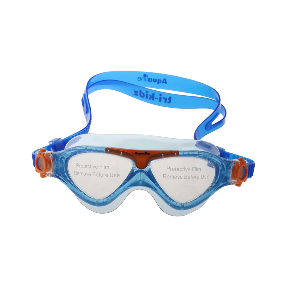Aqualine Tri-Kidz Silicone Triathlon Kids Swimming Goggles Blue/Orange