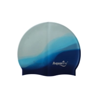 Aqualine Multi-Coloured Silicone Swim Cap Blue Thumbnail Aqualine Multi-Coloured Silicone Swim Cap Blue