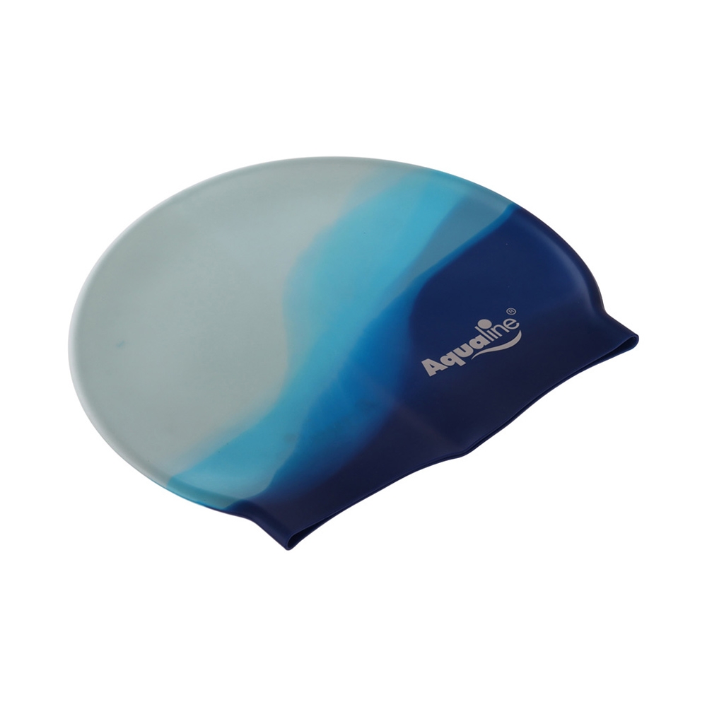 Aqualine Multi-Coloured Silicone Swim Cap Blue
