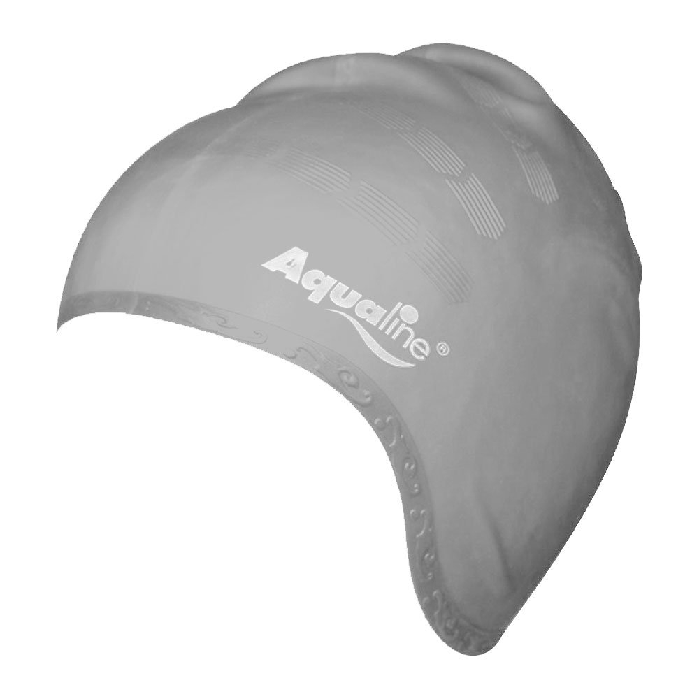Aqualine Elite Long Hair Silicone Swim Cap Silver
