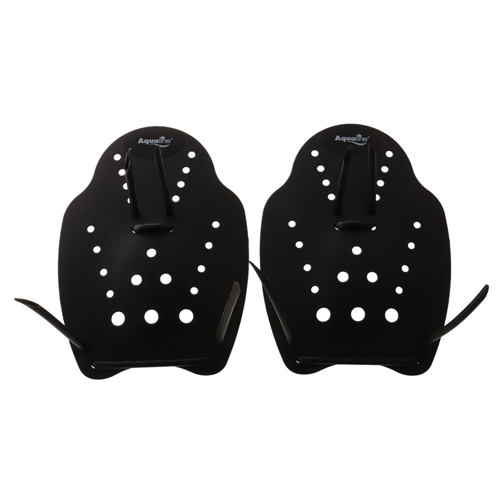 Aqualine Contoured Swimming Hand Paddles Large Black