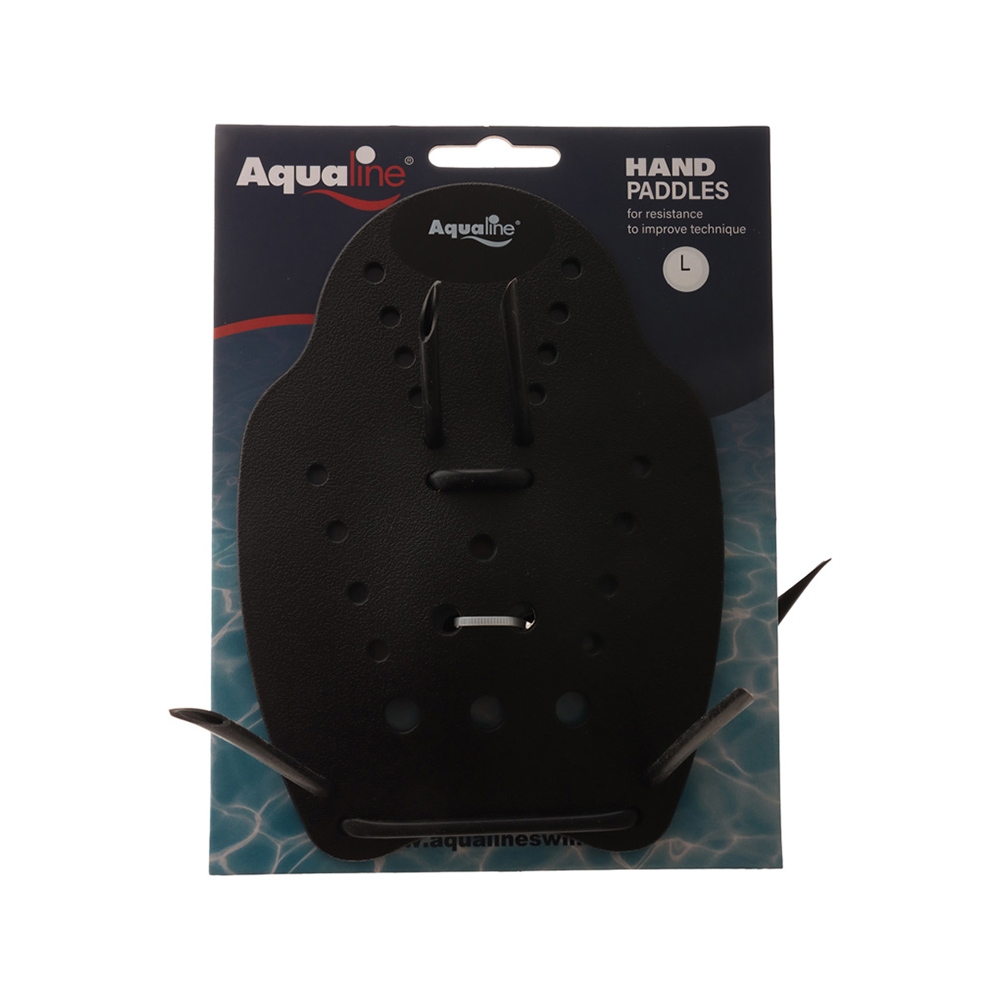 Aqualine Contoured Swimming Hand Paddles Large Black
