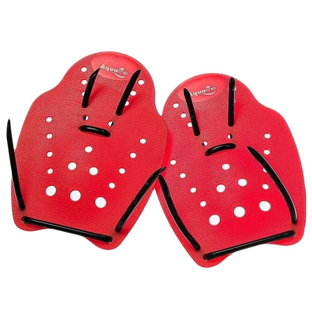 Aqualine Contoured Swimming Hand Paddles Medium Red